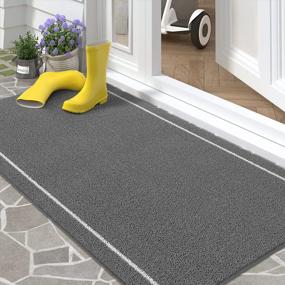 img 4 attached to Color G Grey Outdoor Door Mat - Waterproof, Anti-Slip & Easy To Clean - 24"X36" Low-Profile Floor Mat With Dirt-Resistant Features