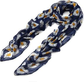 img 2 attached to 🌼 Daisy Floral Fashion Scarf for Women's Accessories in Scarves & Wraps - Premium Quality