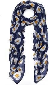 img 3 attached to 🌼 Daisy Floral Fashion Scarf for Women's Accessories in Scarves & Wraps - Premium Quality