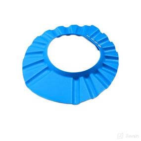 img 1 attached to 👶 Baby Shower Cap - Soft Adjustable Toddler Bath Head Hat for Eye and Hair Protection - 3 in 1 Elastic Ring Visor Cap - Funny Safety for Infant - Blue