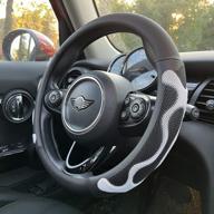 white silicone anti-slip 15 inch universal steering wheel cover with comfy grip logo