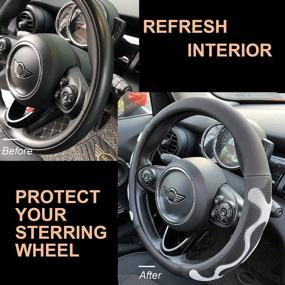 img 1 attached to White Silicone Anti-Slip 15 Inch Universal Steering Wheel Cover With Comfy Grip
