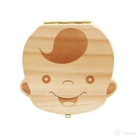 img 1 attached to Cute Personality Baby Teeth Box Wooden Souvenir Box - Anbaby (Boy)