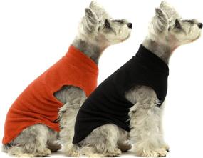 img 2 attached to Fitwarm 2-Pack Dog Vest Sweater: Stylish Winter Clothes for Small Dogs, Girl Boy, Pet Fleece Apparel, Black & Orange, Size Small