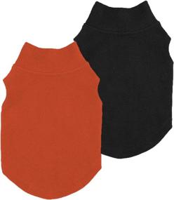 img 4 attached to Fitwarm 2-Pack Dog Vest Sweater: Stylish Winter Clothes for Small Dogs, Girl Boy, Pet Fleece Apparel, Black & Orange, Size Small