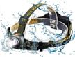 cos2be water resistant led headlamp: super bright 3 modes helmet light for camping, running, hiking & reading - includes usb cable & batteries logo