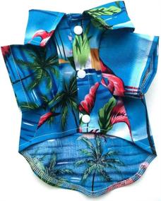 img 1 attached to 🌺 MaruPet Dog Hawaiian Shirt NewStyle Summer Beach Vest Short Sleeve Pet Clothes Dog Top Floral T-Shirt Hawaiian Tops Dog Jackets Outfits for Small Dogs & Cats Blue M - Enhanced SEO