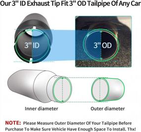 img 1 attached to MONOKING Black Stainless Steel Clamp On Exhaust Tip - 3" Inlet And 4" Outlet, 12" Long Tailpipe For Trucks And Cars