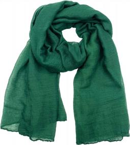 img 4 attached to Soft And Stylish Women'S Cotton Scarf Wrap Shawl In Solid Colors By Woogwin