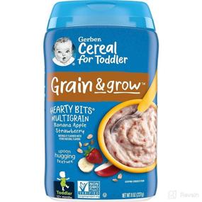img 4 attached to 🥣 Organic Gerber Baby Cereal Hearty Bits: Multigrain with Banana, Apple & Strawberry Blend –8 oz.