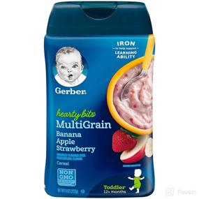 img 3 attached to 🥣 Organic Gerber Baby Cereal Hearty Bits: Multigrain with Banana, Apple & Strawberry Blend –8 oz.