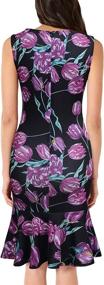 img 1 attached to 👗 Sleeveless Fishtail Floral Casual Dress for Women - FORTRIC Clothing