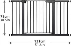 img 3 attached to Cumbor 29.5"-51.6" Extra Wide Baby Gate, Easy Walk Thru Dog Gate For House, Auto Close Safety Pet Gates For Stairs And Doorways With 4 Wall Cups - Mom'S Choice Awards Winner