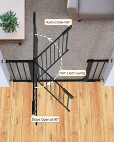 img 1 attached to Cumbor 29.5"-51.6" Extra Wide Baby Gate, Easy Walk Thru Dog Gate For House, Auto Close Safety Pet Gates For Stairs And Doorways With 4 Wall Cups - Mom'S Choice Awards Winner