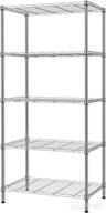 🔨 singaye 5 tier adjustable metal storage rack with 660lbs capacity - ideal for pantry, closet, kitchen, laundry - 23.6"l x 14"w x 59.1"h - silver logo