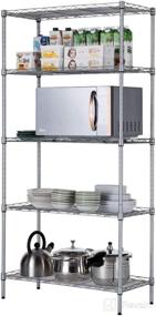 img 3 attached to 🔨 SINGAYE 5 Tier Adjustable Metal Storage Rack with 660Lbs Capacity - Ideal for Pantry, Closet, Kitchen, Laundry - 23.6"L x 14"W x 59.1"H - Silver