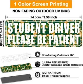 img 3 attached to 🚗 Sukh Student Driver Car Magnet - Be Patient Funny Safety Warning Rookie Driver Bumper Magnets Set of 3 - Perfect Gift for New Drivers