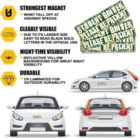 img 2 attached to 🚗 Sukh Student Driver Car Magnet - Be Patient Funny Safety Warning Rookie Driver Bumper Magnets Set of 3 - Perfect Gift for New Drivers