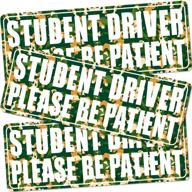 🚗 sukh student driver car magnet - be patient funny safety warning rookie driver bumper magnets set of 3 - perfect gift for new drivers логотип