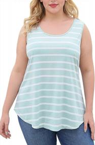 img 4 attached to Nemidor Women'S Plus Size Sleeveless Stripe O-Neck Summer Tank Tops Tunic Blouse NEM264