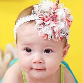 img 2 attached to 🎀 Adorable Bundle Monster 10 pc Baby Girls Bow Ribbon Elastic Lace Headbands for a Stylish Look