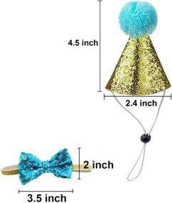 img 3 attached to 🎄 Christmas Jazz Hat and Blingbling Bow Tie Set for Pets - Adjustable Collar with Breakaway Feature for Kitten, Puppy, Small Dogs, and Cats