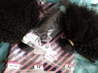 img 1 attached to BLY Mongolian Afro Kinky Curly Human Hair 3 Bundles (14 16 18Inches) Unprocessed Hair Weave Weft Big Hair For Black Women Natural Color review by Paula Reid