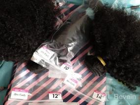 img 6 attached to BLY Mongolian Afro Kinky Curly Human Hair 3 Bundles (14 16 18Inches) Unprocessed Hair Weave Weft Big Hair For Black Women Natural Color