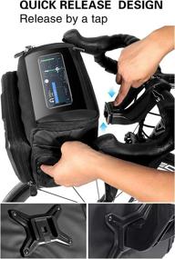 img 1 attached to Epessa Bike Handlebar Bag,Bike Basket With Durable Quick Install & Release Double Clamp Bracket On The Handlebar,4L Capacity,Hard Housing,With Removable Shoulder Strap And Sensitive Touch Screen