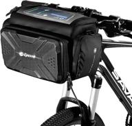 epessa bike handlebar bag,bike basket with durable quick install & release double clamp bracket on the handlebar,4l capacity,hard housing,with removable shoulder strap and sensitive touch screen logo