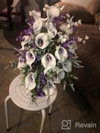 img 1 attached to 20Pcs Lifelike Artificial Calla Lily Flowers Purple For DIY Bridal Bouquet Centerpieces - Veryhome Home Decor (Purple White) review by Casey Mann