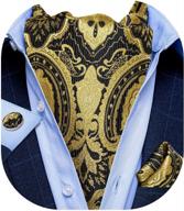 набор мужских галстуков dibangu в клетку и пейсли ascot для свадьбы и вечеринки - включает нагрудный платок и запонки логотип