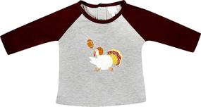 img 1 attached to 🦃 Thanksgiving Football Turkey Raglan Tee for Boys' Clothing in Tops, Tees & Shirts