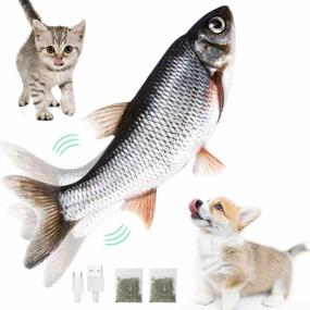 img 4 attached to Amaze Your Pet With The Floppy Fish: Electric, Moving, And Catnip-Infused Toy For Dogs And Cats