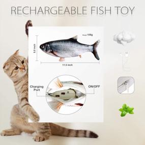 img 2 attached to Amaze Your Pet With The Floppy Fish: Electric, Moving, And Catnip-Infused Toy For Dogs And Cats