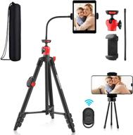 📸 adjustable phone tablet tripod with remote, gooseneck stand for iphone, ipad, android, cell phone, camera, tablet - ideal for video recording, vlogging - includes carrying bag and desktop tripod логотип