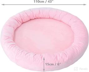 img 2 attached to 🎀 Wonder Space Elegant Nursery Round Floor Mat: Plush, Skin-Friendly, and Stylish Kids' Tatami Pad for Fashionable Minimalism Room Decor (Pink)