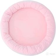 🎀 wonder space elegant nursery round floor mat: plush, skin-friendly, and stylish kids' tatami pad for fashionable minimalism room decor (pink) логотип