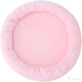 img 4 attached to 🎀 Wonder Space Elegant Nursery Round Floor Mat: Plush, Skin-Friendly, and Stylish Kids' Tatami Pad for Fashionable Minimalism Room Decor (Pink)