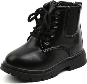 img 4 attached to Komfyea Zipper Combat Boys' Toddler Boots - Shoes and Boots