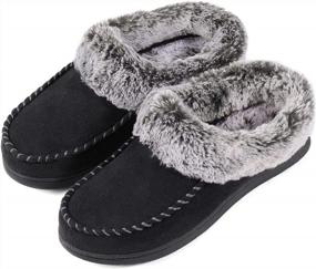 img 4 attached to ULTRAIDEAS Women'S Memory Foam Slippers With Fuzzy Fur Lining, Cozy Slip-Ons For Indoor & Outdoor Nonslip Rubber Sole