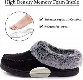 img 3 attached to ULTRAIDEAS Women'S Memory Foam Slippers With Fuzzy Fur Lining, Cozy Slip-Ons For Indoor & Outdoor Nonslip Rubber Sole