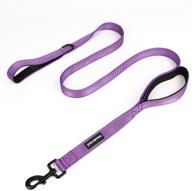 wondertail reflective dog training leash with two handles - control and safety rope leash for small, medium, and large dogs - durable and highly reflective - 5ft length (purple) logo