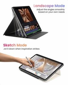 img 2 attached to Tomtoc Smart Folio Vertical Case For 12.9-Inch IPad Pro 6Th/5Th/4Th/3Rd Gen 2022-2018: Protective, Slim, Separable Cover With Magnetic Stand And 4 Usage Modes, Apple Pencil Flap Included