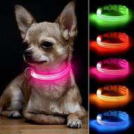 bseen xs led dog collar: adjustable usb rechargeable glowing pet collar for small dogs & cats - light up collars to enhance visibility logo