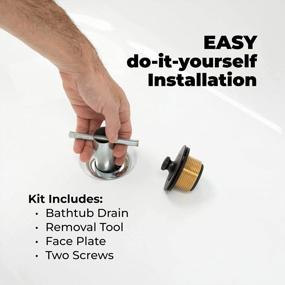 img 1 attached to Oil Rubbed Bronze Brass Construction Lift And Turn Twist Tub Drain Conversion Kit For Bathtub