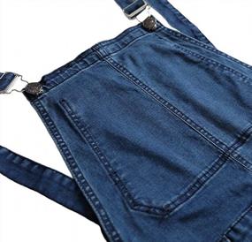 img 1 attached to Men'S Slim Fit Denim Bib Overalls With Ripped Jeans And Pockets