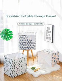 img 2 attached to 🦩 Yosayd 19.6x15.7x19.6 Canvas Laundry Hamper, Rectangle Flamingo Foldable Large Hamper Basket