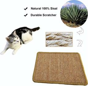 img 2 attached to 🐱 Small Cat Scratcher - Indoor Scratching Pad - Deter Furniture Scratching - Sisal Cat Scratcher Mat for Small Cats