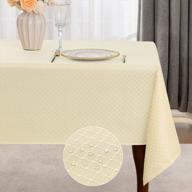 worry-free dining with joybest beige jacquard tablecloth - oil, spill, and wrinkle resistant! logo